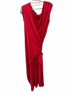Reformation Red Sleeveless Draped Knot Midi Dress - Women medium